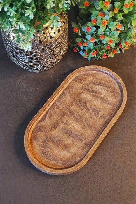 Hermia Bandeja de Madera Beige 12,5 x 27 cm